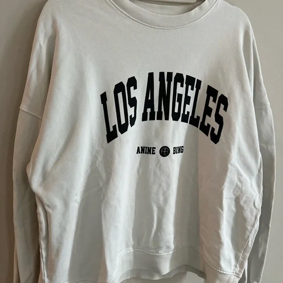 - Anine Bing White Crewneck Sweater with Los Angeles Print - Picture 4 of 10